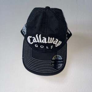 Callaway Golf Black Ball Cap Adjustable White LOGO Unisex